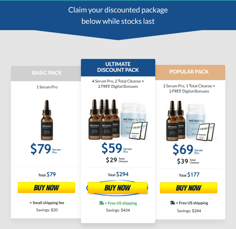 metanail serum pro discount offer pricing packages